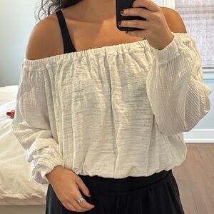 Free People Off-Shoulder Cream Blouse